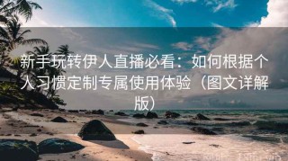 新手玩转伊人直播必看：如何根据个人习惯定制专属使用体验（图文详解版）