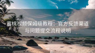 蜜桃视频保姆级教程：官方反馈渠道与问题提交流程说明