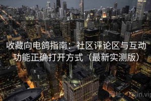 收藏向电鸽指南：社区评论区与互动功能正确打开方式（最新实测版）