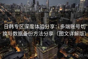 日韩专区深度体验分享：多端账号切换与数据备份方法分享（图文详解版）