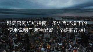 趣岛官网详细指南：多语言环境下的使用说明与选项配置（收藏推荐版）