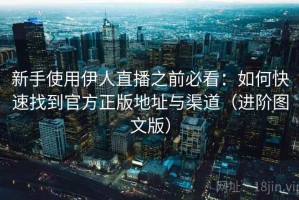 新手使用伊人直播之前必看：如何快速找到官方正版地址与渠道（进阶图文版）