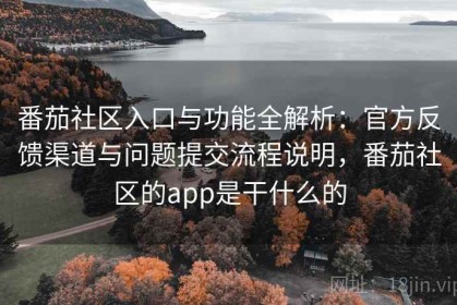 番茄社区入口与功能全解析：官方反馈渠道与问题提交流程说明，番茄社区的app是干什么的
