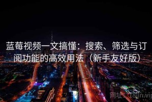 蓝莓视频一文搞懂：搜索、筛选与订阅功能的高效用法（新手友好版）