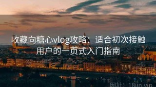 收藏向糖心vlog攻略：适合初次接触用户的一页式入门指南