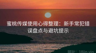 蜜桃传媒使用心得整理：新手常犯错误盘点与避坑提示