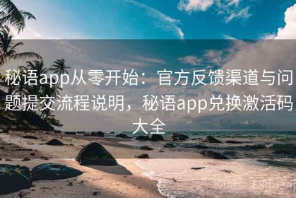 秘语app从零开始：官方反馈渠道与问题提交流程说明，秘语app兑换激活码大全
