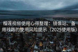 榴莲视频使用心得整理：镜像站、备用线路的使用风险提示（2025使用版）
