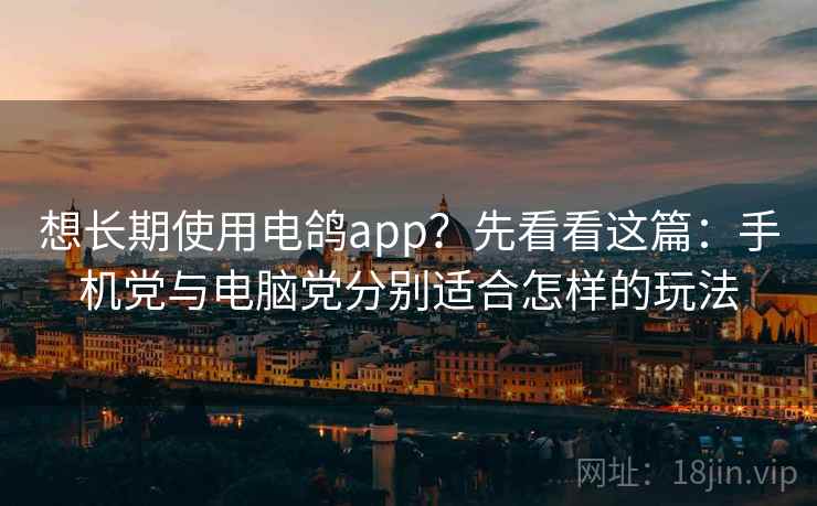 想长期使用电鸽app？先看看这篇：手机党与电脑党分别适合怎样的玩法