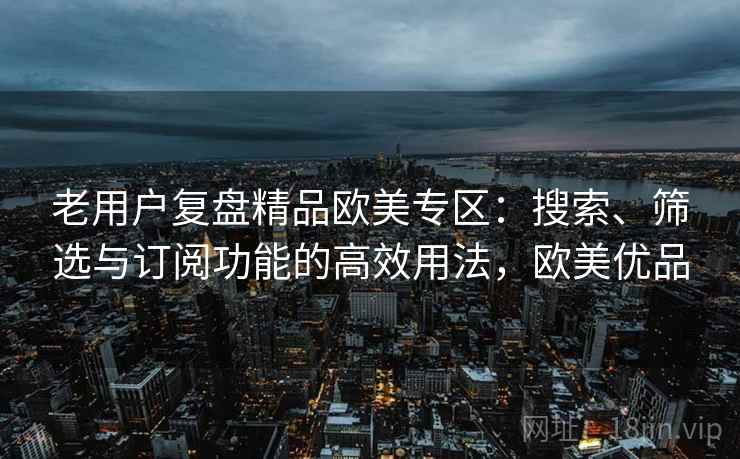 老用户复盘精品欧美专区：搜索、筛选与订阅功能的高效用法，欧美优品