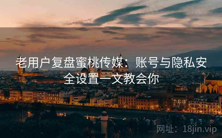 老用户复盘蜜桃传媒：账号与隐私安全设置一文教会你