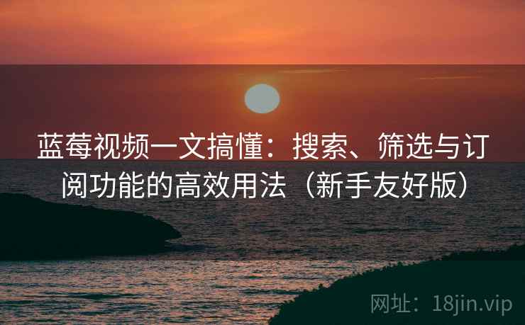 蓝莓视频一文搞懂:搜索、筛选与订阅功能的高效用法(新手友好版) 蓝莓视频一文搞懂:搜索、筛选与订阅功能的高效用法(新手友好版)